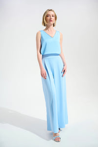 Joseph Ribkoff Recycled Satin Straight Top With Rhinestones Trim Jr261782