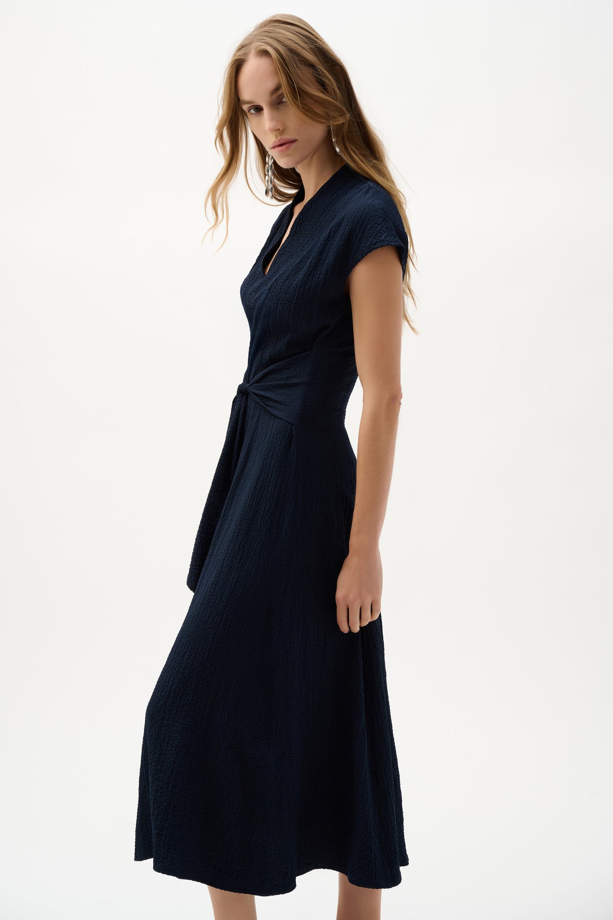 Joseph Ribkoff Woven Seersucker Fit And Flare Dress Jr262026