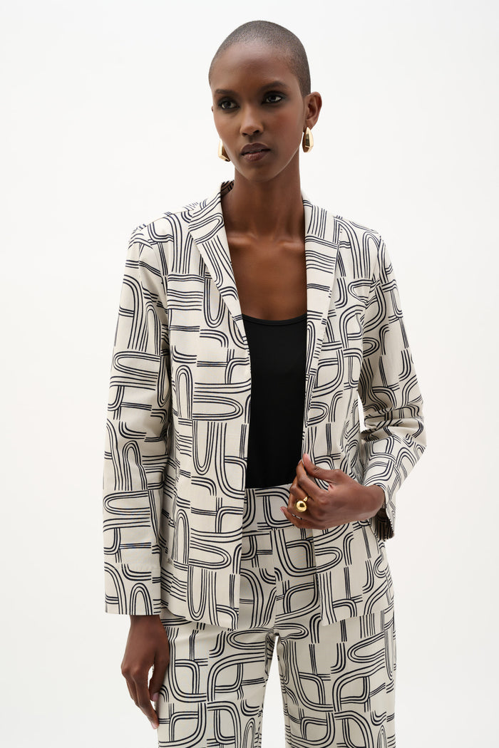 Joseph Ribkoff Millennium Geometric Print Straight-Cut Jacket Jr262047