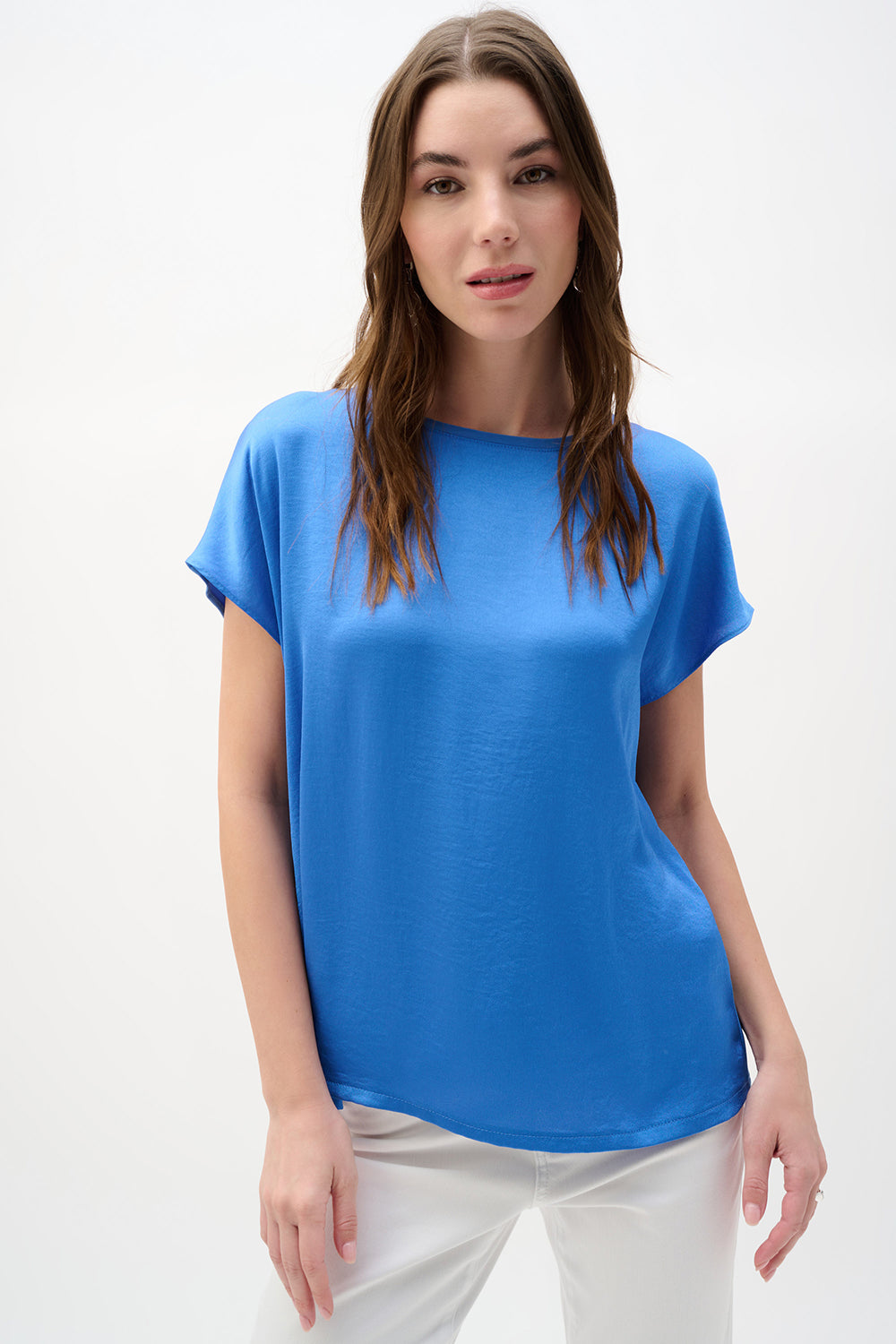 Joseph Ribkoff Recycled Satin And Silky Knit Straight Top Jr262189