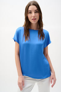 Joseph Ribkoff Recycled Satin And Silky Knit Straight Top Jr262189