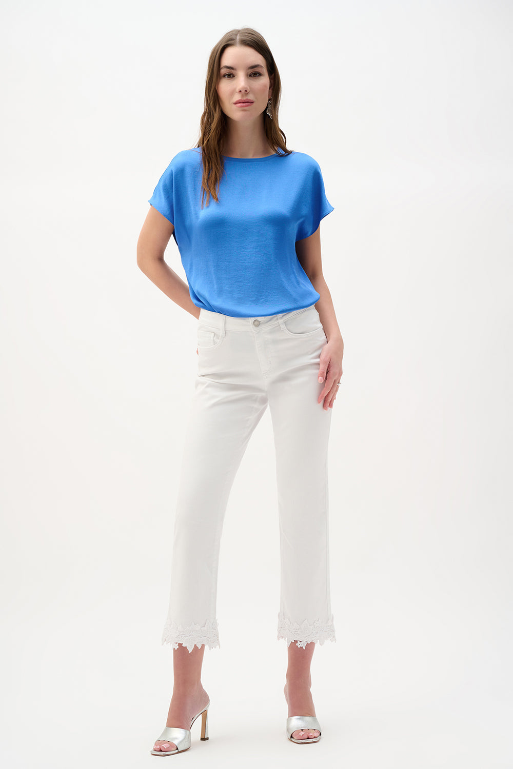 Joseph Ribkoff Recycled Satin And Silky Knit Straight Top Jr262189