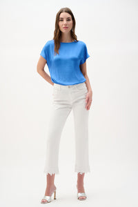 Joseph Ribkoff Recycled Satin And Silky Knit Straight Top Jr262189