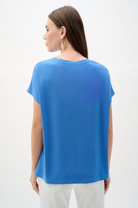 Joseph Ribkoff Recycled Satin And Silky Knit Straight Top Jr262189