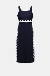 Joseph Ribkoff Woven Twill Straight Dress With Contras Trim Jr262230