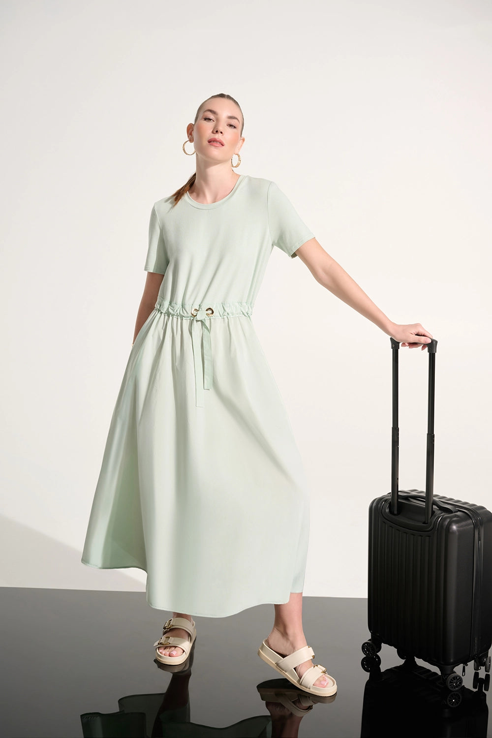Joseph Ribkoff Jersey And Memory Fit & Flare Dress With Waist Detail Jr262627