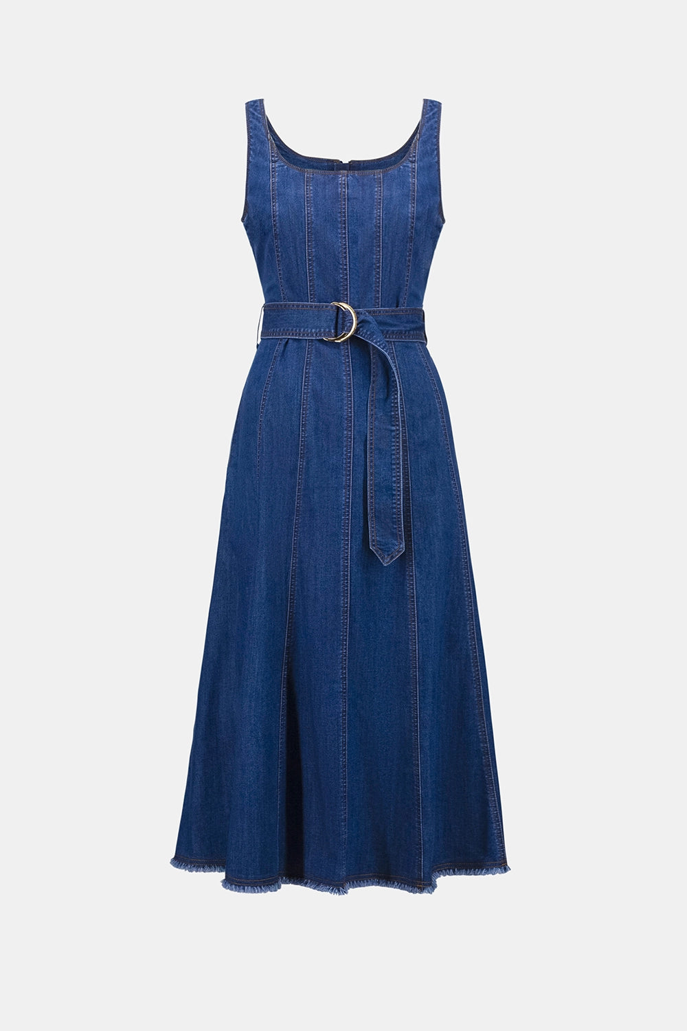 Joseph Ribkoff Denim Fit And Flare Midi Dress With Belt Jr262901