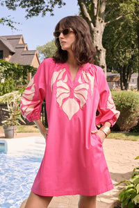 Joseph Ribkoff Stretch Cotton Floral Embroidered Straight Dress Jr262911