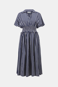 Joseph Ribkoff Flowy Poplin Stripe Print Fit And Flare Dress Jr262912
