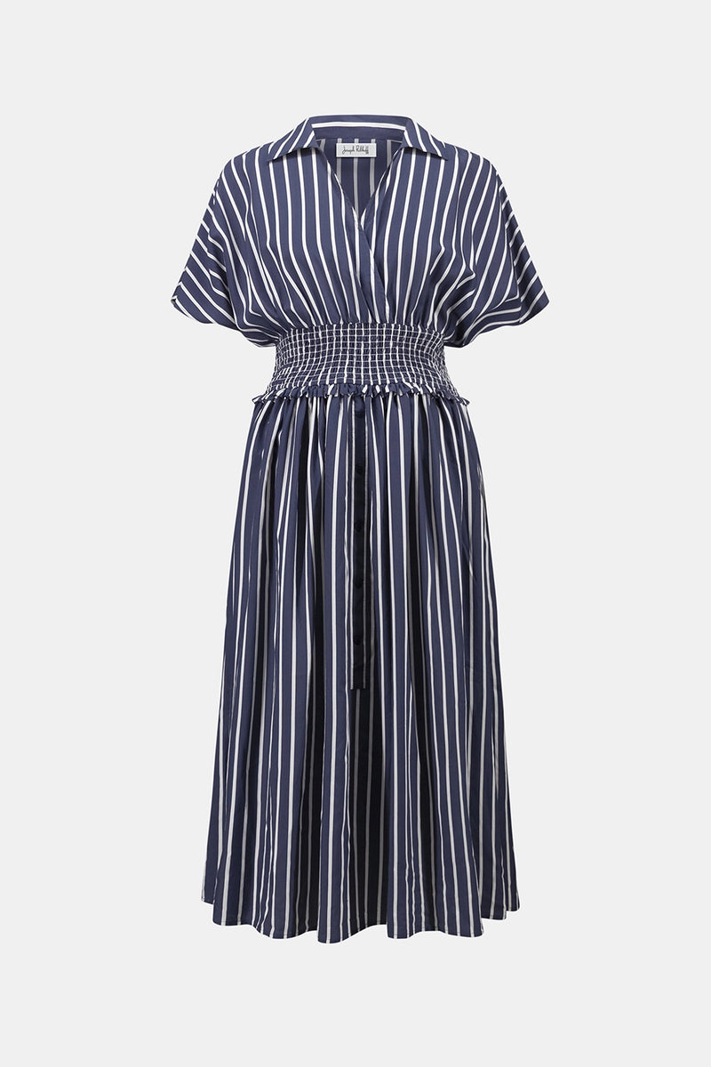 Joseph Ribkoff Flowy Poplin Stripe Print Fit And Flare Dress Jr262912