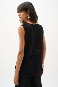 Joseph Ribkoff Viscose Jacquard Knit Chevron Stitch Relaxed Tunic Top Jr262932