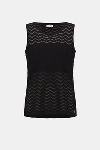 Joseph Ribkoff Viscose Jacquard Knit Chevron Stitch Relaxed Tunic Top Jr262932