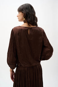 Joseph Ribkoff Pleated Satin Cocoon Top With Pleats Jr262959