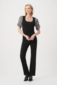 Joseph Ribkoff Silky Knit Novelty Sleeve Top Jr263028