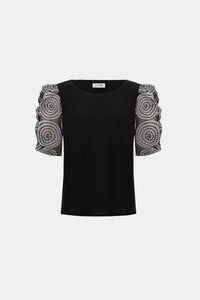 Joseph Ribkoff Silky Knit Novelty Sleeve Top Jr263028