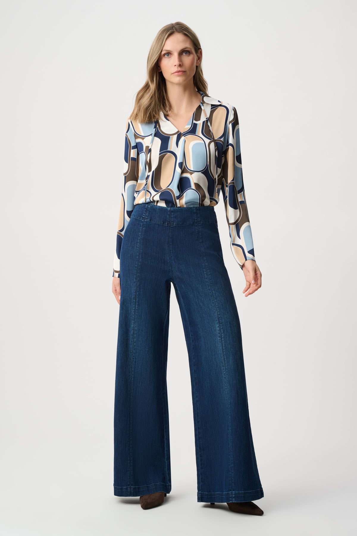 Joseph Ribkoff Recycled Satin Geometric Top Jr263071