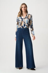Joseph Ribkoff Recycled Satin Geometric Top Jr263071