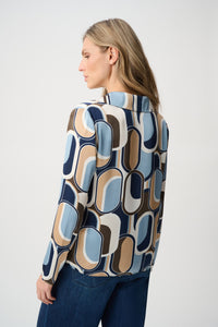 Joseph Ribkoff Recycled Satin Geometric Top Jr263071