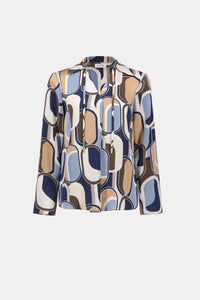 Joseph Ribkoff Recycled Satin Geometric Top Jr263071