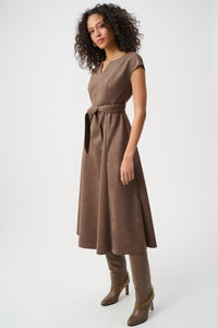 Joseph Ribkoff Scuba Suede Fit-and-Flare Dress Jr263105