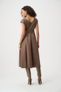 Joseph Ribkoff Scuba Suede Fit-and-Flare Dress Jr263105