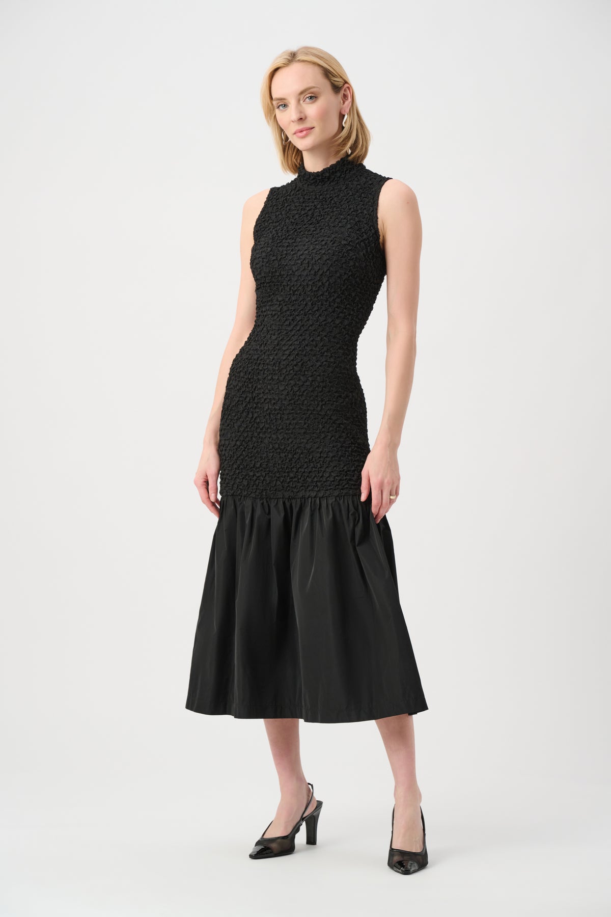 Joseph Ribkoff Textured Jacquard Flounce Dress With Memory Jr263133