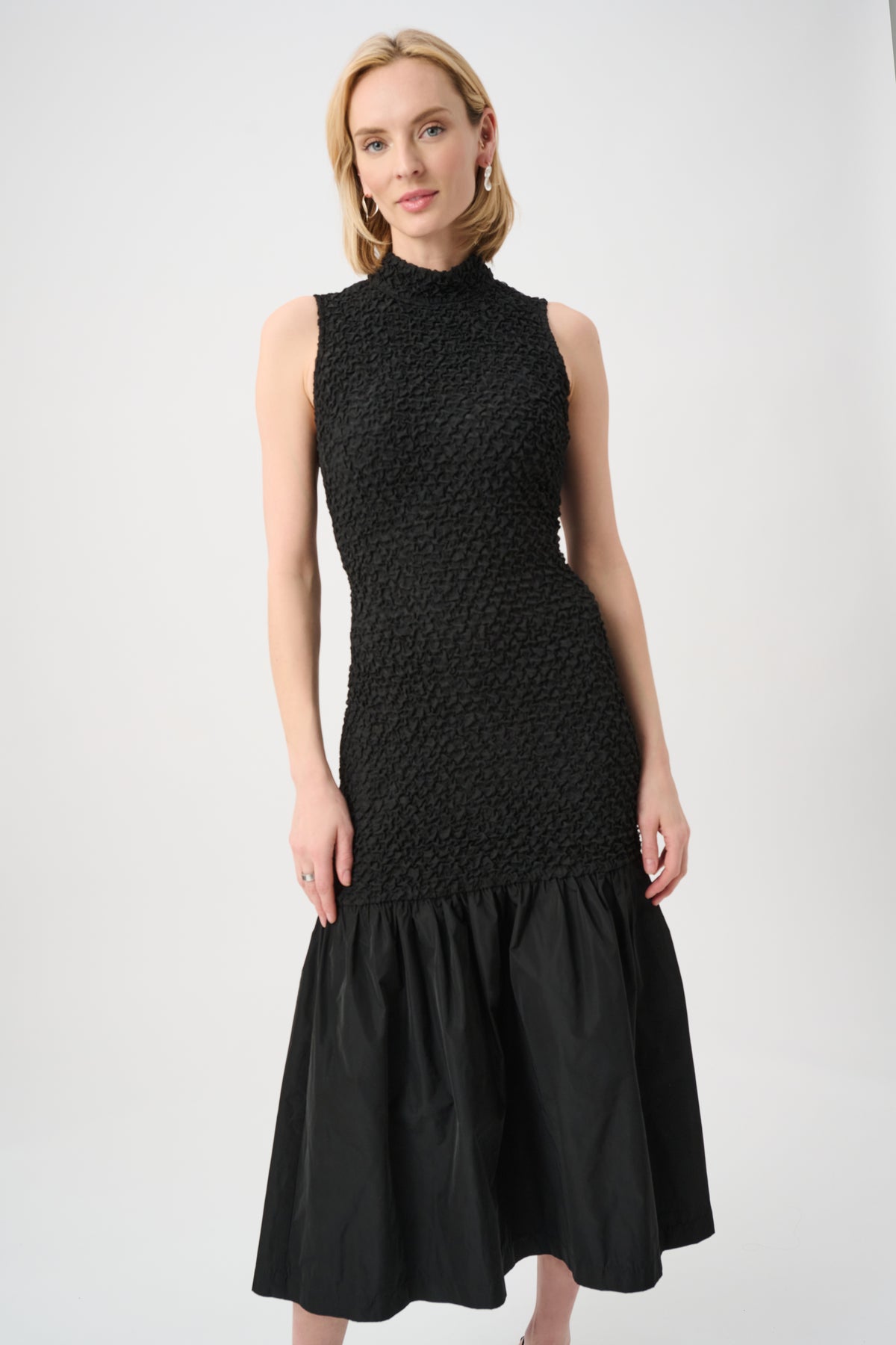 Joseph Ribkoff Textured Jacquard Flounce Dress With Memory Jr263133