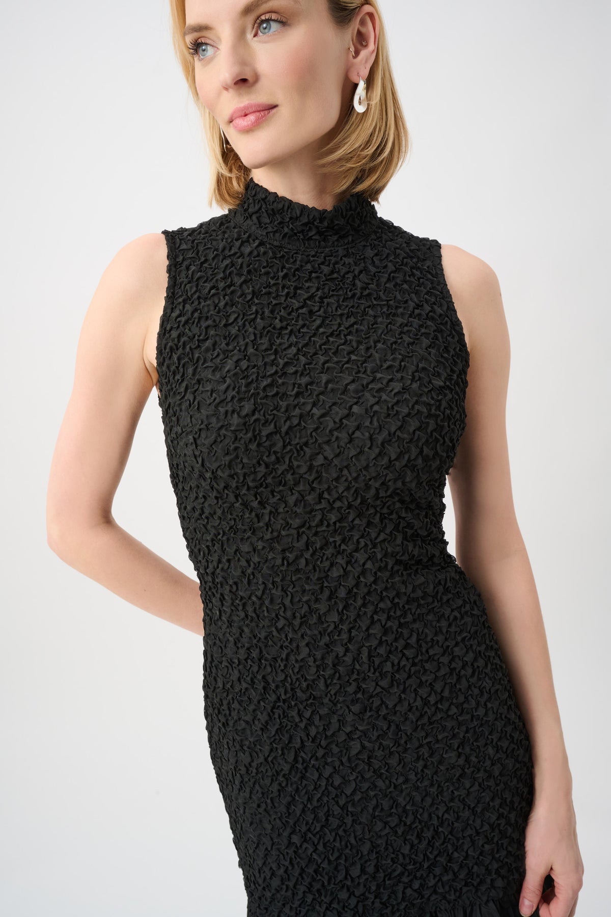 Joseph Ribkoff Textured Jacquard Flounce Dress With Memory Jr263133