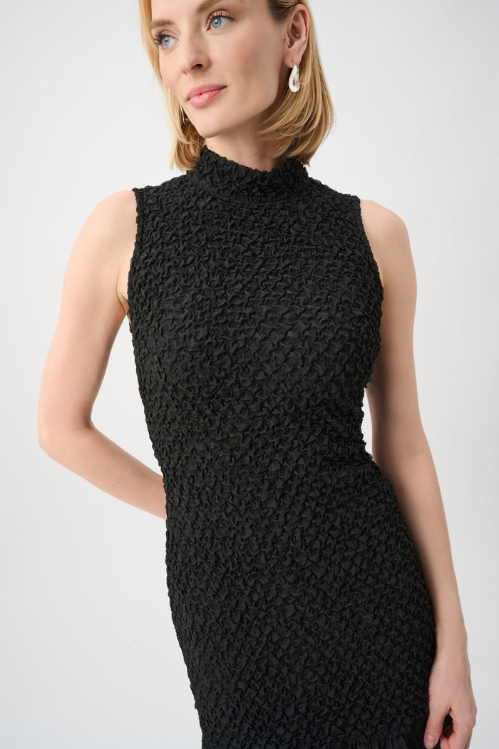 Joseph Ribkoff Textured Jacquard Flounce Dress With Memory Jr263133