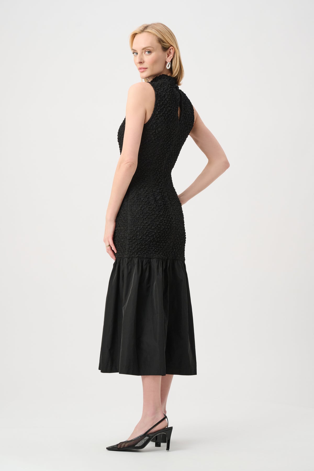Joseph Ribkoff Textured Jacquard Flounce Dress With Memory Jr263133