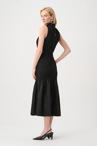 Joseph Ribkoff Textured Jacquard Flounce Dress With Memory Jr263133