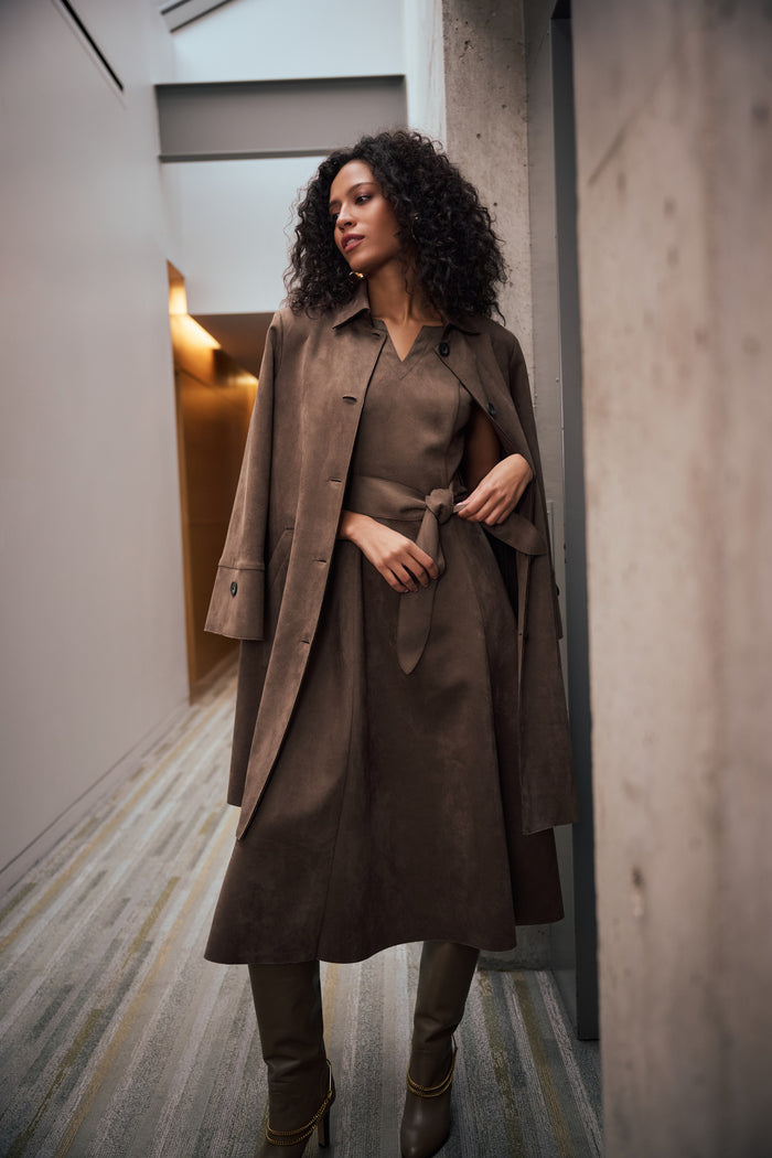 Joseph Ribkoff Scuba Suede Straight Coat Jr263146