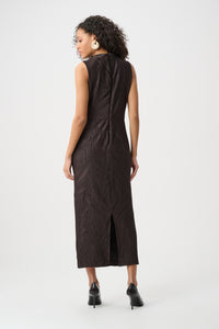 Joseph Ribkoff Pleated Satin Sleeveless Midi Dress Jr263147