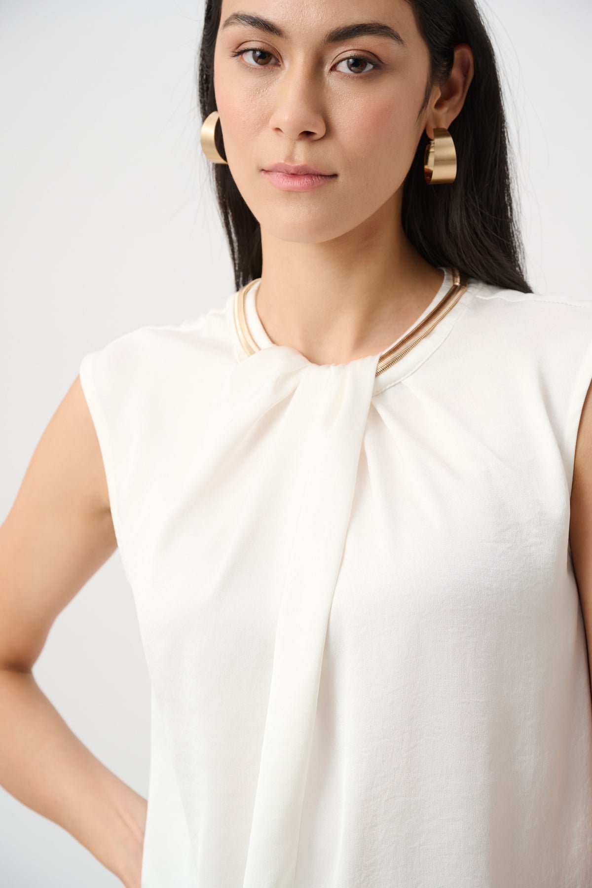 Joseph Ribkoff Recycled Satin Straight Sleeveless Top Jr263168
