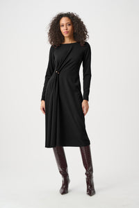 Joseph Ribkoff Scuba Crepe Draped Front Sheath Dress Jr263178