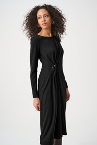 Joseph Ribkoff Scuba Crepe Draped Front Sheath Dress Jr263178