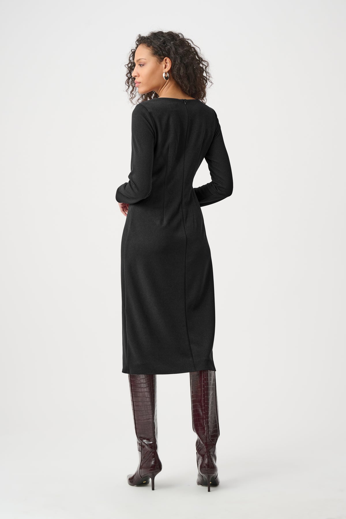 Joseph Ribkoff Scuba Crepe Draped Front Sheath Dress Jr263178
