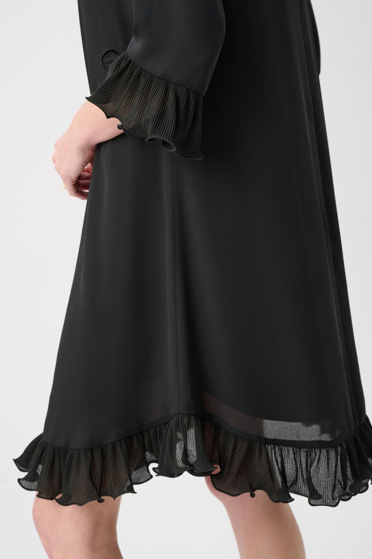 Joseph Ribkoff Georgette Ruffled-Trim Trapeze Dress Jr263189