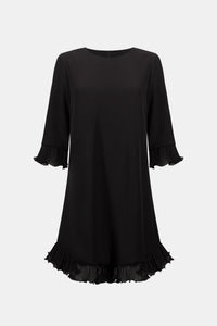 Joseph Ribkoff Georgette Ruffled-Trim Trapeze Dress Jr263189