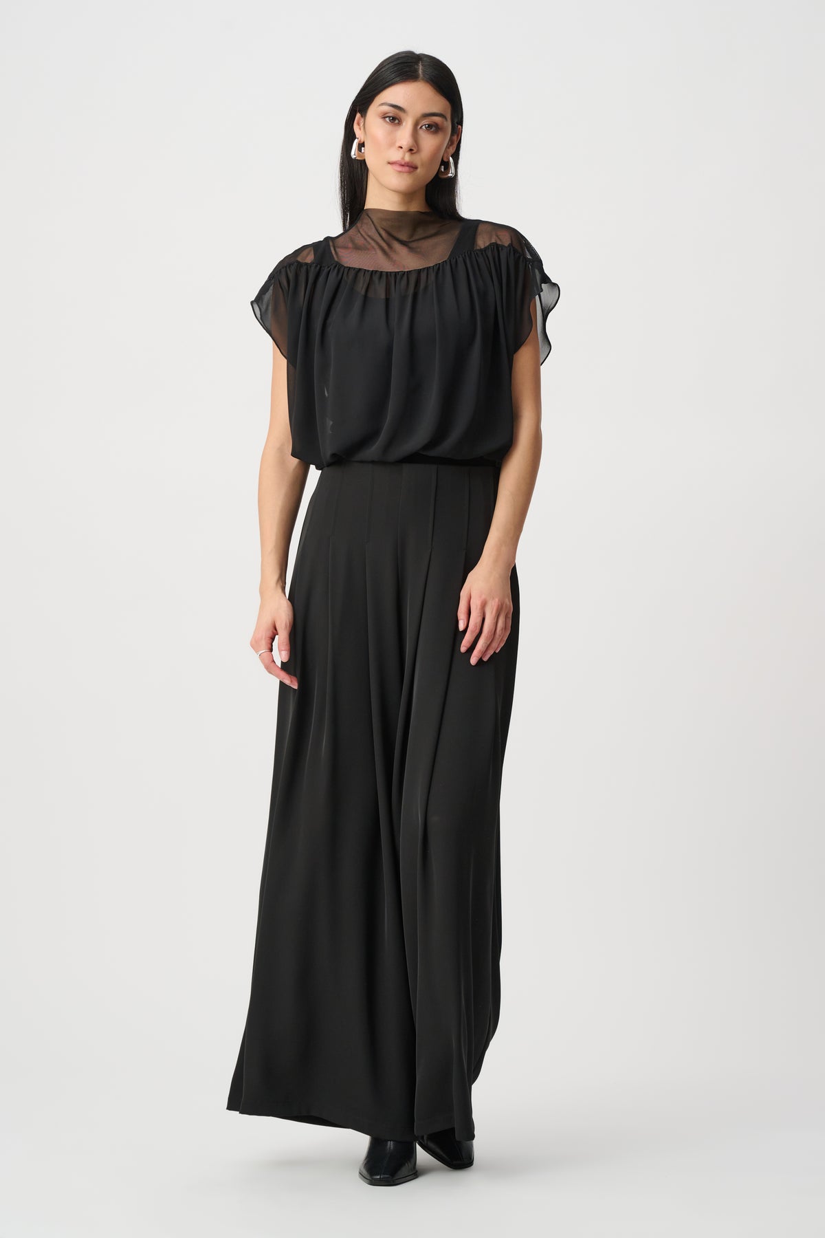 Joseph Ribkoff Chiffon And Silky Knit Blouson Top Jr263198