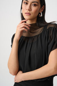 Joseph Ribkoff Chiffon And Silky Knit Blouson Top Jr263198