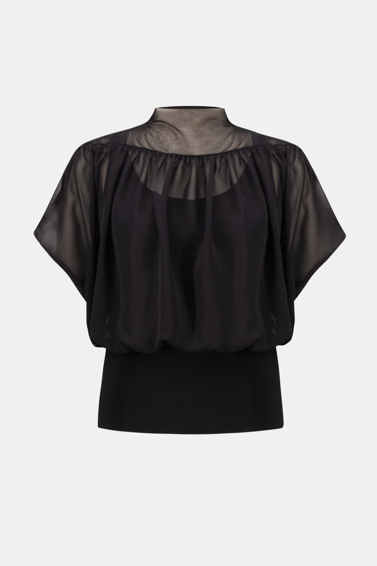 Joseph Ribkoff Chiffon And Silky Knit Blouson Top Jr263198