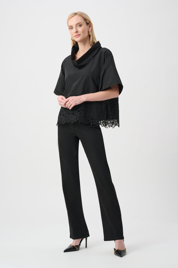 Joseph Ribkoff Memory Boxy Top With Lace Hem Jr263205