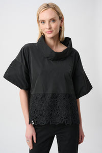 Joseph Ribkoff Memory Boxy Top With Lace Hem Jr263205