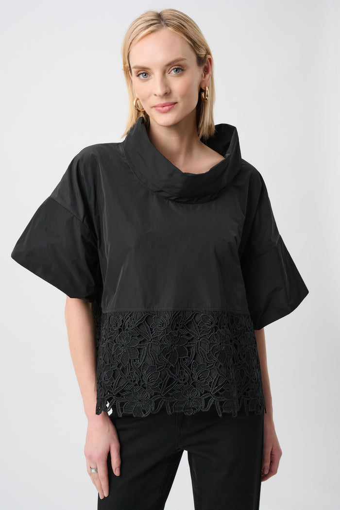 Joseph Ribkoff Memory Boxy Top With Lace Hem Jr263205