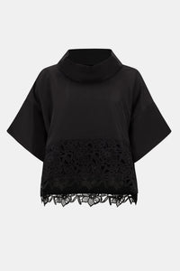 Joseph Ribkoff Memory Boxy Top With Lace Hem Jr263205