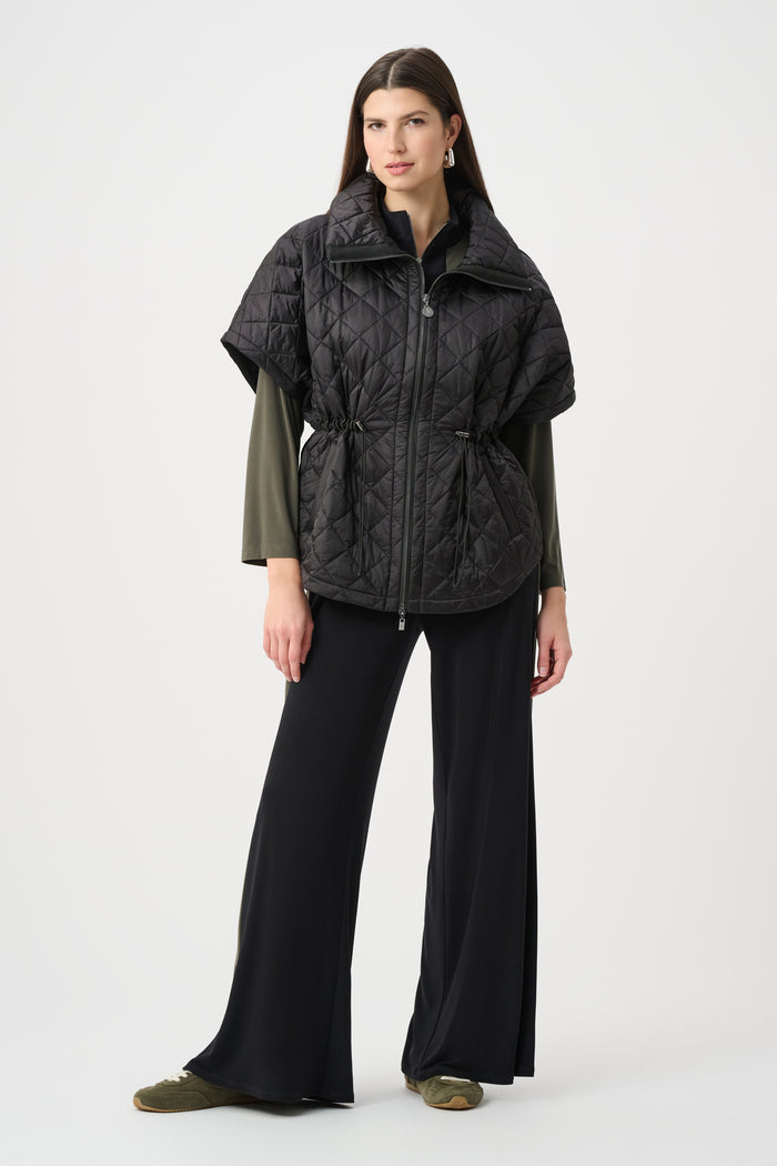 Joseph Ribkoff Quilted Nylon Shawl-Neck Boxy Vest Jr263643