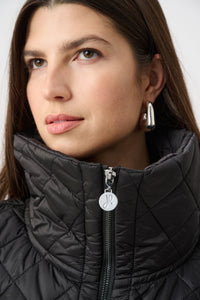 Joseph Ribkoff Quilted Nylon Shawl-Neck Boxy Vest Jr263643