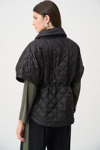 Joseph Ribkoff Quilted Nylon Shawl-Neck Boxy Vest Jr263643
