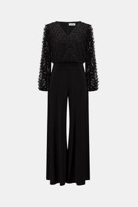 Joseph Ribkoff Silky Knit and Sheer Novelty Wide Leg Jumpsuit Jr263723